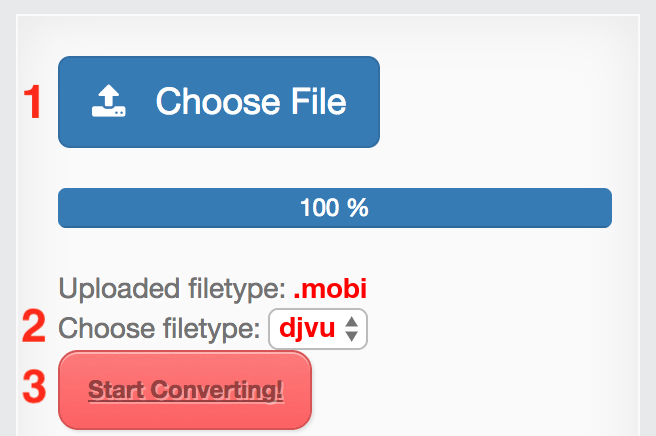 How to convert MOBI files online to DJVU